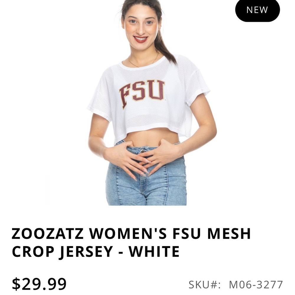 FSU jersey mesh crop top